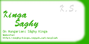 kinga saghy business card